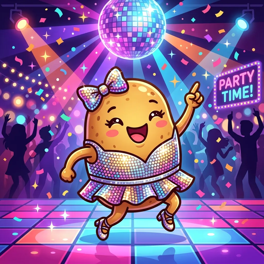 파티 분위기 속에서 신나게 즐기는 파티감자